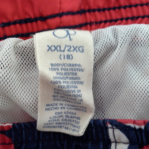 Op boys swim trunks 2XL 18 Surfers Surfboad Red Bl - Picture 4 of 7